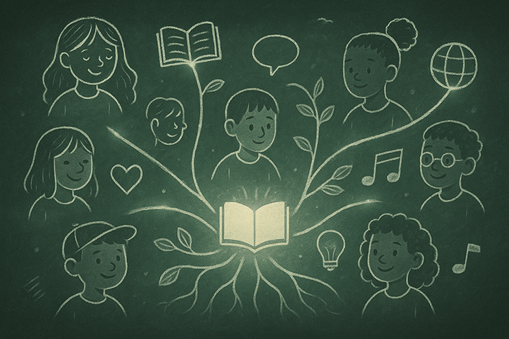 Diverse children learning together